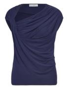 Dante6-Vicente Twist Detail Jersey Top Dante6 Navy