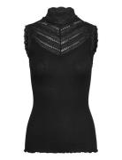 Rmwbea Sl Turtleneck Lace Top RM By Rosemunde Black