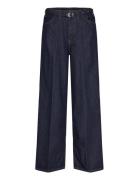 Rinse-Wash Wideleg Jeans With Belt Mango Navy