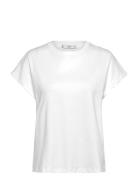 Rounded Neck Cotton T-Shirt Mango White