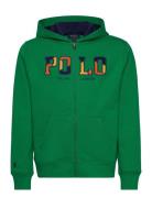 Corduroy-Logo Fleece Full-Zip Hoodie Ralph Lauren Kids Green