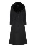 Faux-Fur-Collar Wool-Blend Coat Lauren Ralph Lauren Black