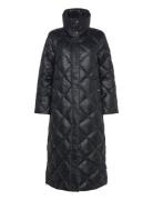 Diamond-Quilted Down Funnelneck Maxicoat Lauren Ralph Lauren Black