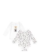 Polo Bear Cotton Bodysuit 2-Pack Ralph Lauren Baby White