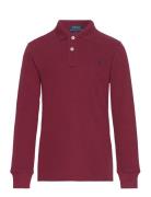 Cotton Mesh Long-Sleeve Polo Shirt Ralph Lauren Kids Red