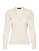 Ribbed V-Neck Cardigan Lauren Ralph Lauren Cream