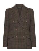 Glen Checktk! Double-Breasted Blazer Lauren Ralph Lauren Khaki