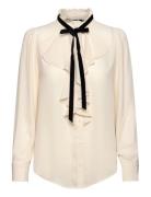 Ruffle-Trim Georgette Blouse Lauren Ralph Lauren Cream