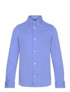 Cotton Interlock Shirt Ralph Lauren Kids Blue