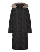 Faux-Fur-Trim Hooded Down Coat Lauren Ralph Lauren Black