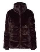 Quilted Faux-Fur Funnelneck Jacket Lauren Ralph Lauren Brown