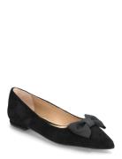 Londyn Bow-Trim Suede Ballet Flat Lauren Ralph Lauren Black