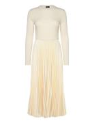 Sweater-Bodice Long-Sleeve Dress Polo Ralph Lauren Cream