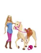 Barbie Pets Barbie Doll & Horse - Blonde Barbie Patterned