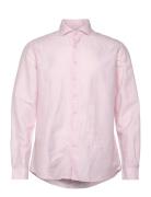 1927: Cotton/Lin Shirt Wf L/S Lindbergh Black Pink