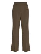 Straight Mid-Rise Trousers Mango Khaki