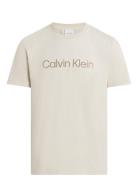 Textured Embroidery Logo T-Shirt Calvin Klein Cream