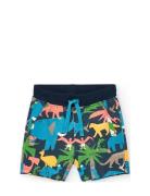 Fleece Bermuda Shorts Printed Boboli Navy