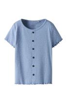 Nkfvemia Aop Ss Slim Top Name It Blue