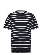 Akkikki Frotte Stripe Tee Anerkjendt Navy