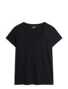 Scoop Neck Tee Superdry Black