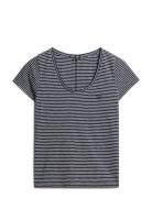 Scoop Neck Tee Superdry Navy
