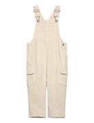 Long Denim Overalls With Pocket Mango Beige