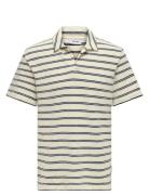 Onsian Reg Stripe Struct Ss Resort Polo ONLY & SONS Cream