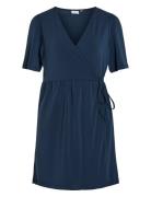 Vinayeli S/S Short Wrap Dress - Noos Vila Navy