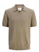 Jprccwilder Knit Split Neck Jack & J S Beige