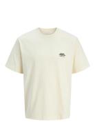 Jorparos Abstract Tee Ss Crew Neck Jack & J S Cream
