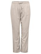Carcaro Mw Linen Bl Pull-Up Pant Tlr ONLY Carmakoma Beige