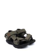 Trecking Sandal Velcro Pom Pom Green