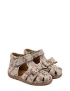 Starters? Bow Velcro Sandal Pom Pom Beige