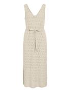 Viamalina V-Neck S/L Midi Dress/Pb Vila Beige