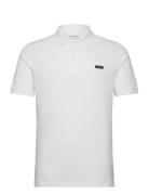 Stretch Pique Slim Button Polo Calvin Klein White