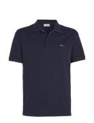 Stretch Pique Slim Button Polo Calvin Klein Navy