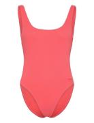 Womens Textured Deep U-Back Speedo Red