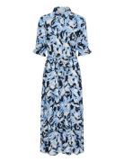 Kamira Plain Weave Dress Printed Kaffe Blue