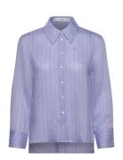 Stripe-Print Shirt Mango Blue