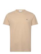 Slim Pique Ss T-Shirt GANT Beige