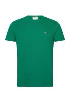 Slim Pique Ss T-Shirt GANT Green