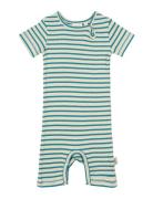 Jumpsuit S/S Modal Striped Petit Piao Green