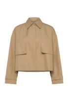 Cotton Twill Trench Jacket Calvin Klein Beige