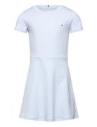 Essential Skater Dress Ss Tommy Hilfiger Blue