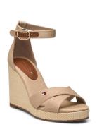 Flag High Wedge Espad Crisscross Tommy Hilfiger Beige