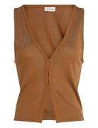 Soft Touch Sleeveless Cardigan Calvin Klein Jeans Brown