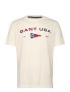 Graphic Ss T-Shirt GANT Cream