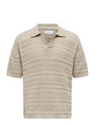 Onsgrayson Ds 5 Chochet Polo Knit Noos ONLY & SONS Beige