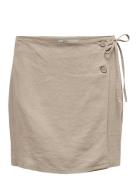 Onlcaro Mw Wrap Linen Bl Skirt Cc Pnt ONLY Beige